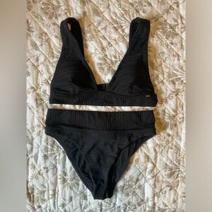 Black Ripcurl Ribbed High Waisted Bikini
